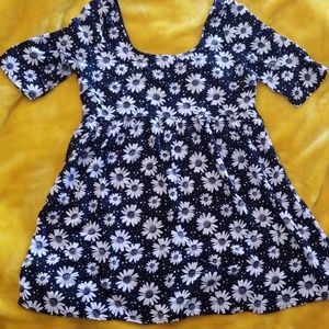 Monteau dress/tunic 90s grunge black and white